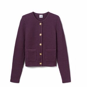 CAbi Purple Textured Jacket with Gold Buttons